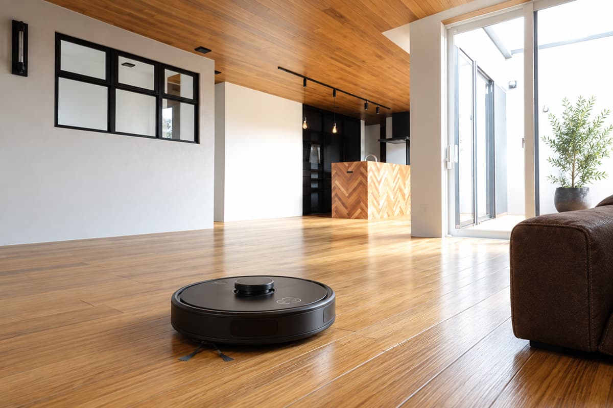 ロボット掃除機が使いやすくホコリのたまる場所を減らした住まいのイメージ
